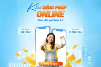 Khóa tiếng Pháp Online 1 kèm 1 - Đăng ký càng nhiều giờ, ưu đãi càng lớn